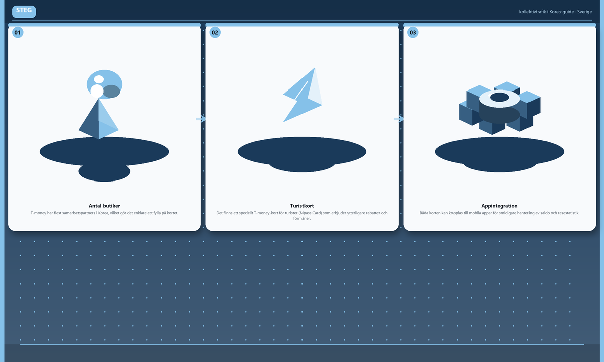 Steg: Antal butiker → Turistkort → Appintegration